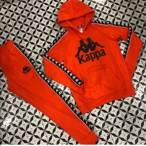 red kappa sweatsuit